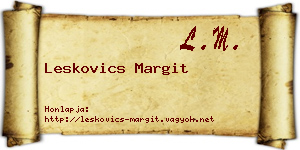 Leskovics Margit névjegykártya