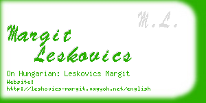 margit leskovics business card